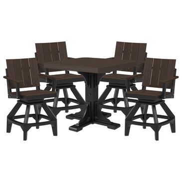Amish Orchard 5-Piece Patio Counter Height Dining Set in Brazilian Walnut and Black, , large