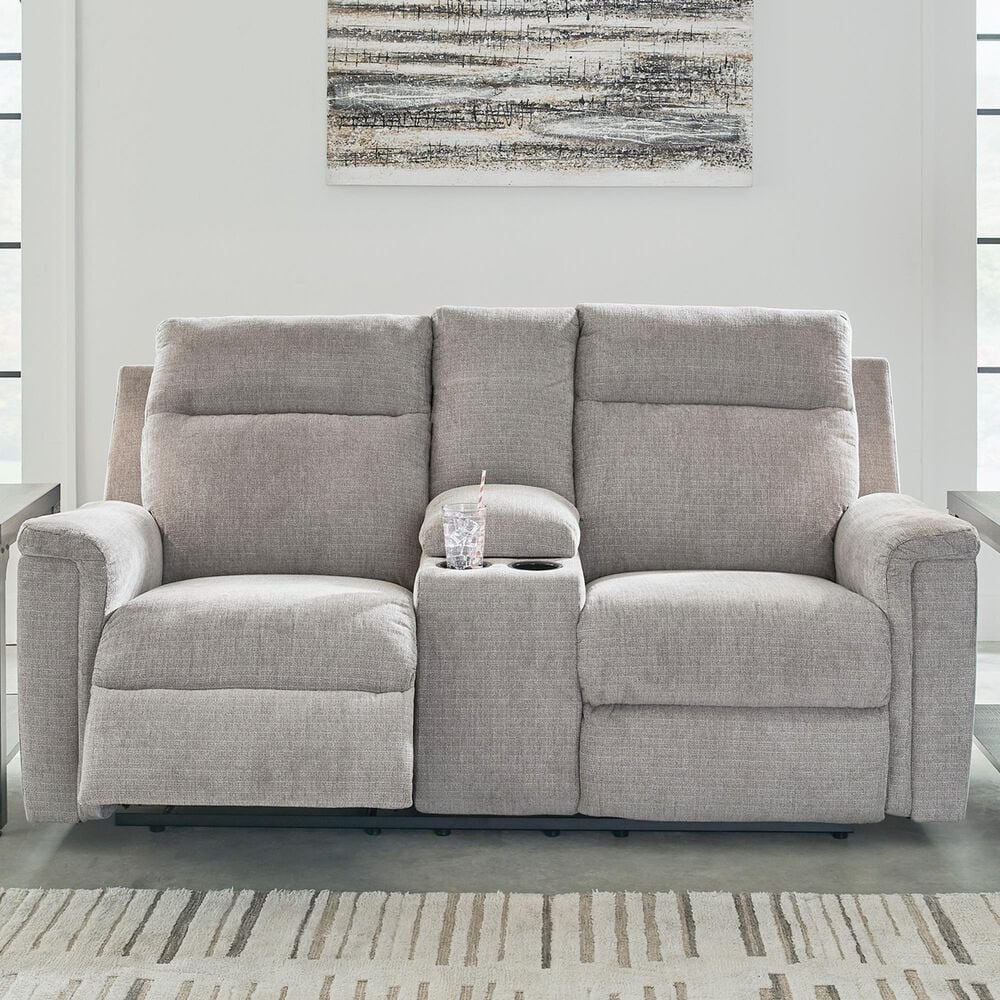 Ashley Barnsana Power Reclining Loveseat in Ash, , large