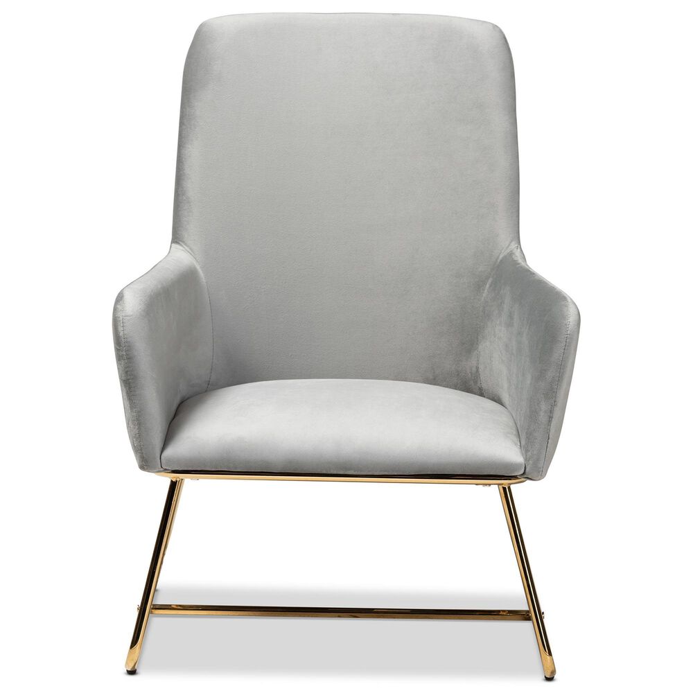 Baxton Studio Sennet Arm Chair in Grey, , large