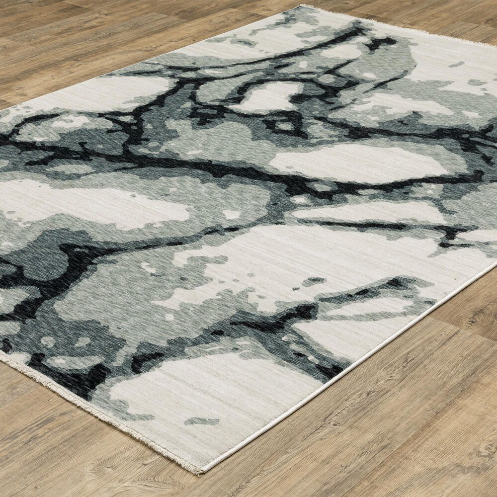 Oriental Weavers Echo ECH08 Blue and Ivory 5&#39;3&quot; x 7&#39;6&quot; Area Rug, , large