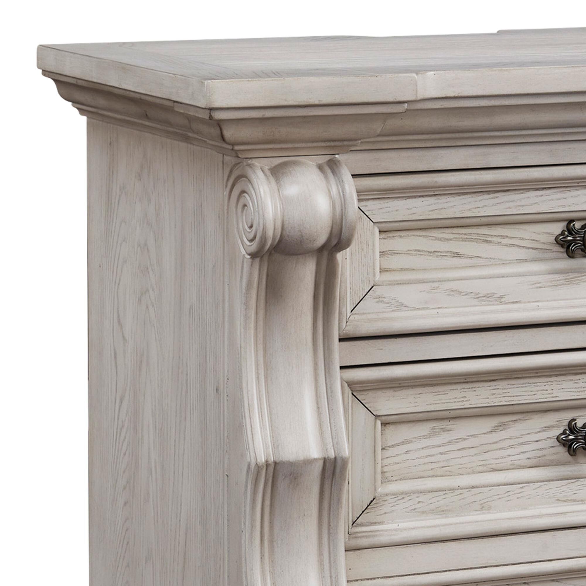 Millenium Bruchandi 3-Drawer Nightstand in Antique White