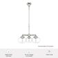Hunter Saddle Creek 3-Light Chandelier with Clear Seeded Shade in Brushed Nickel, , large