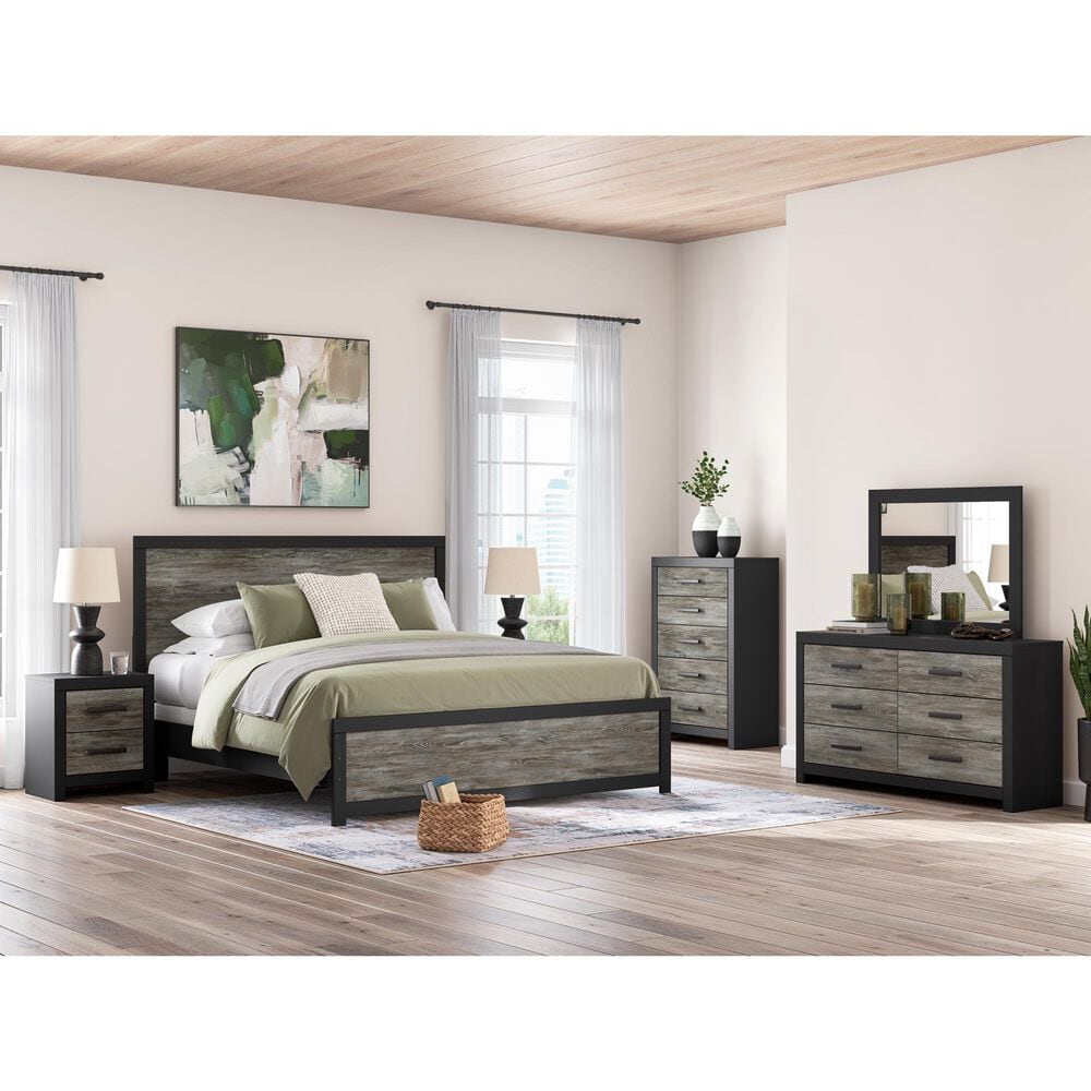 Ashley Broachmyn 6 Drawer Dresser Only in Warm Gray and Matte Black, , large
