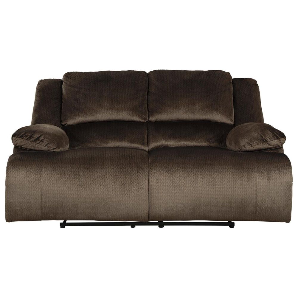 Signature Design by Ashley Clonmel Manual Reclining Loveseat in Chocolate, , large
