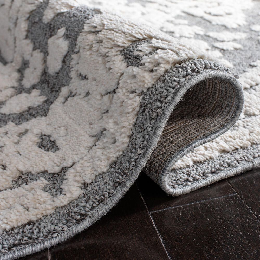Safavieh Martha Stewart Lucia Shag MSR0739A 2&#39;6&quot; x 3&#39;9&quot; White and Light Grey Area Rug, , large