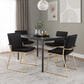 LumiSource Dutchess Side Chair with Black Velvet Cushion in Gold (Set of 2), , large