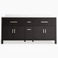 Kohler Kresla 72" Double Bathroom Vanity in Carbon Oak with 3 cm White Quartz Top and Rectangular Sinks, , large