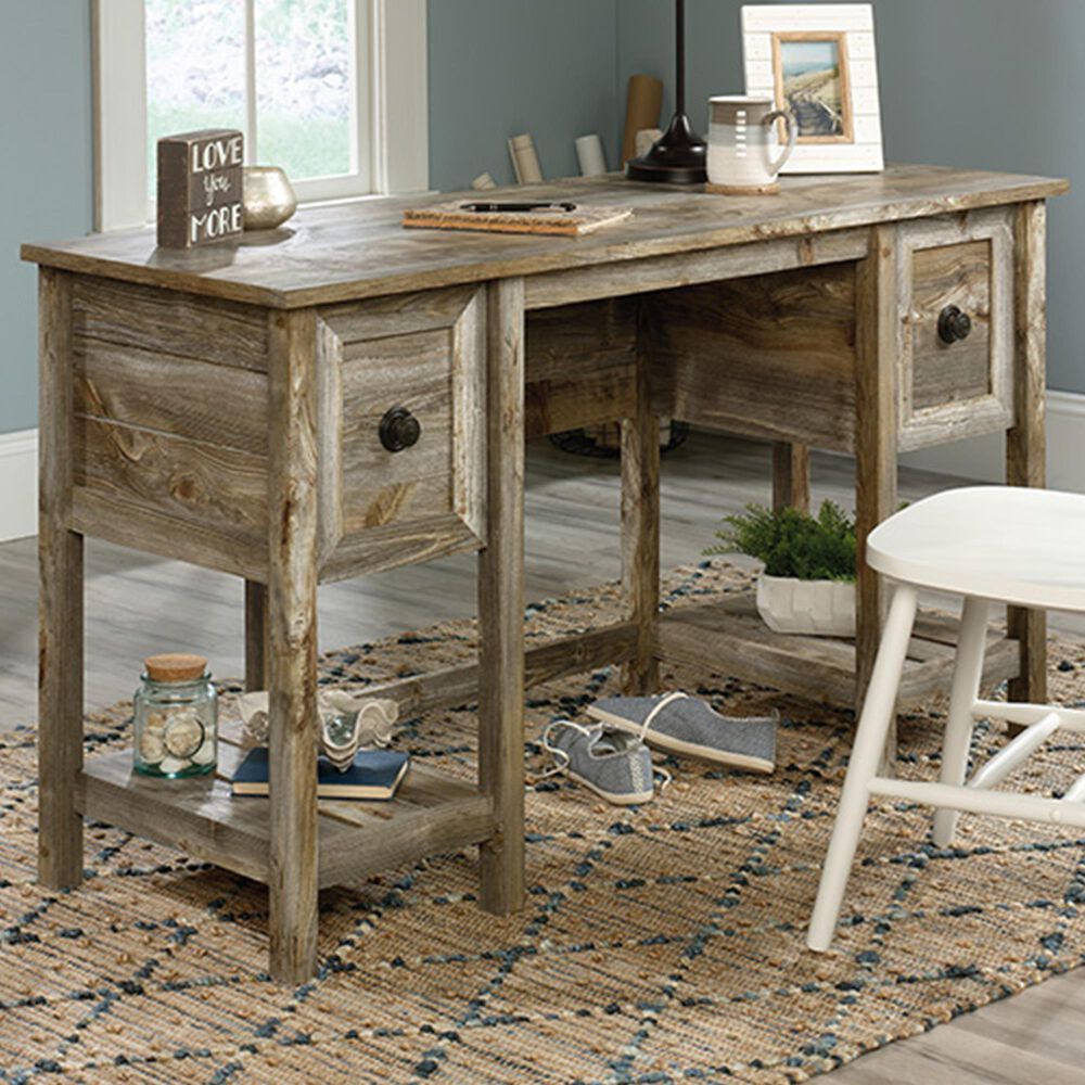 Sauder Granite Trace Desk in Rustic Cedar Nebraska Furniture Mart
