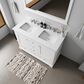 Lexora Home Dukes 48" Double Bathroom Vanity in White with 2 cm White Quartz Top and Rectangular Sinks, , large