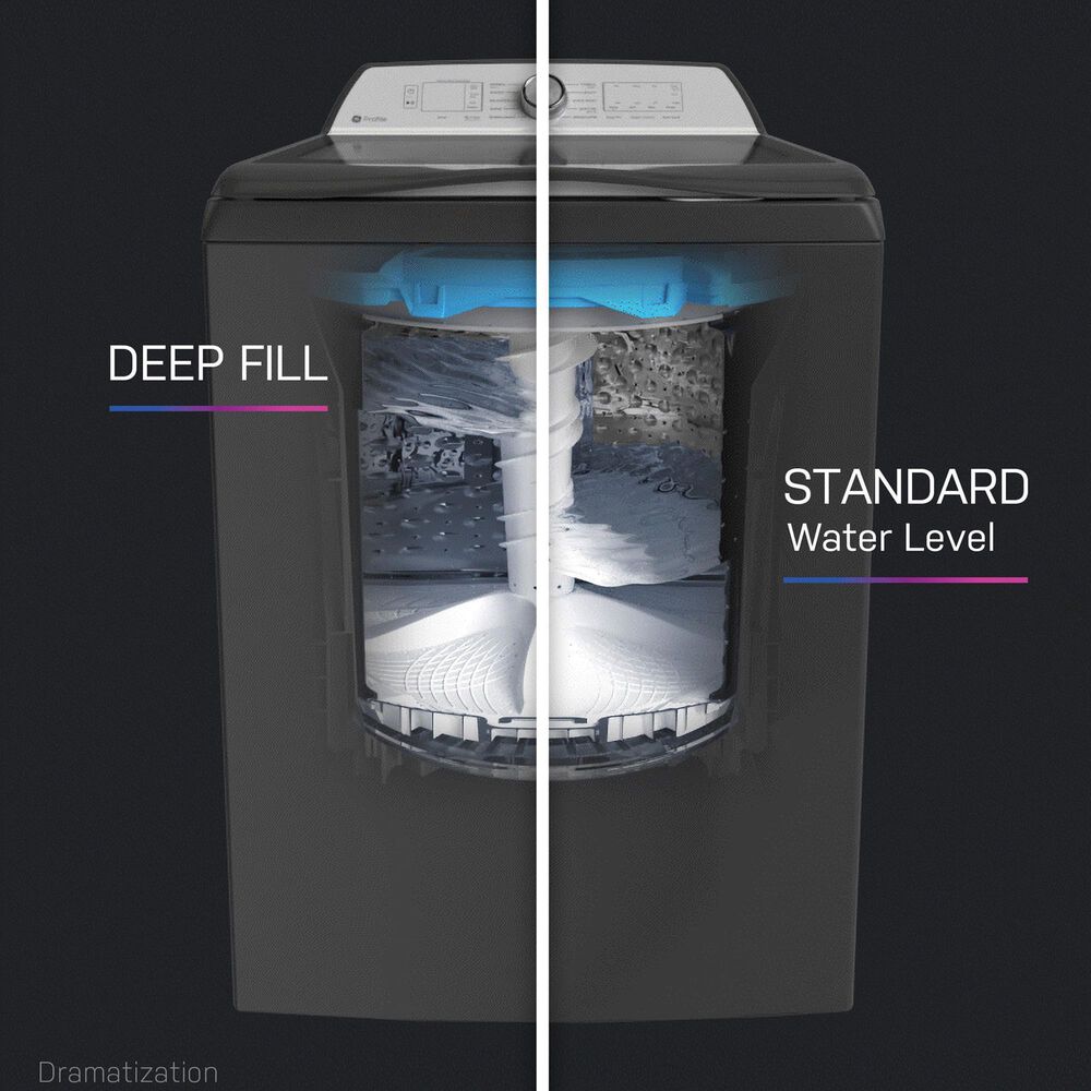 GE Profile 4.9 Cu. Ft. Top Load Washer with Agitator in Diamond Gray, , large