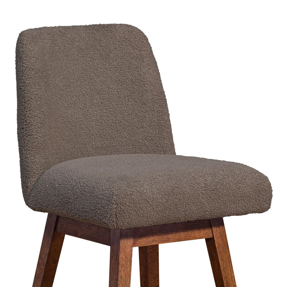 Blue River Amalie Swivel Barstool Stool with Taupe Boucle Cushion in Brown Oak, , large
