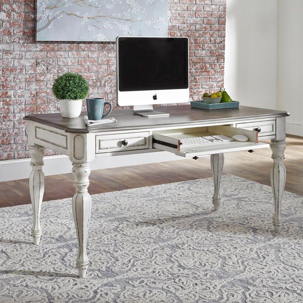Belle Furnishings Magnolia Manor Writing Desk in Antique White, , large