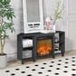 Noviland 47" Corner Fireplace TV Stand in Americano, , large