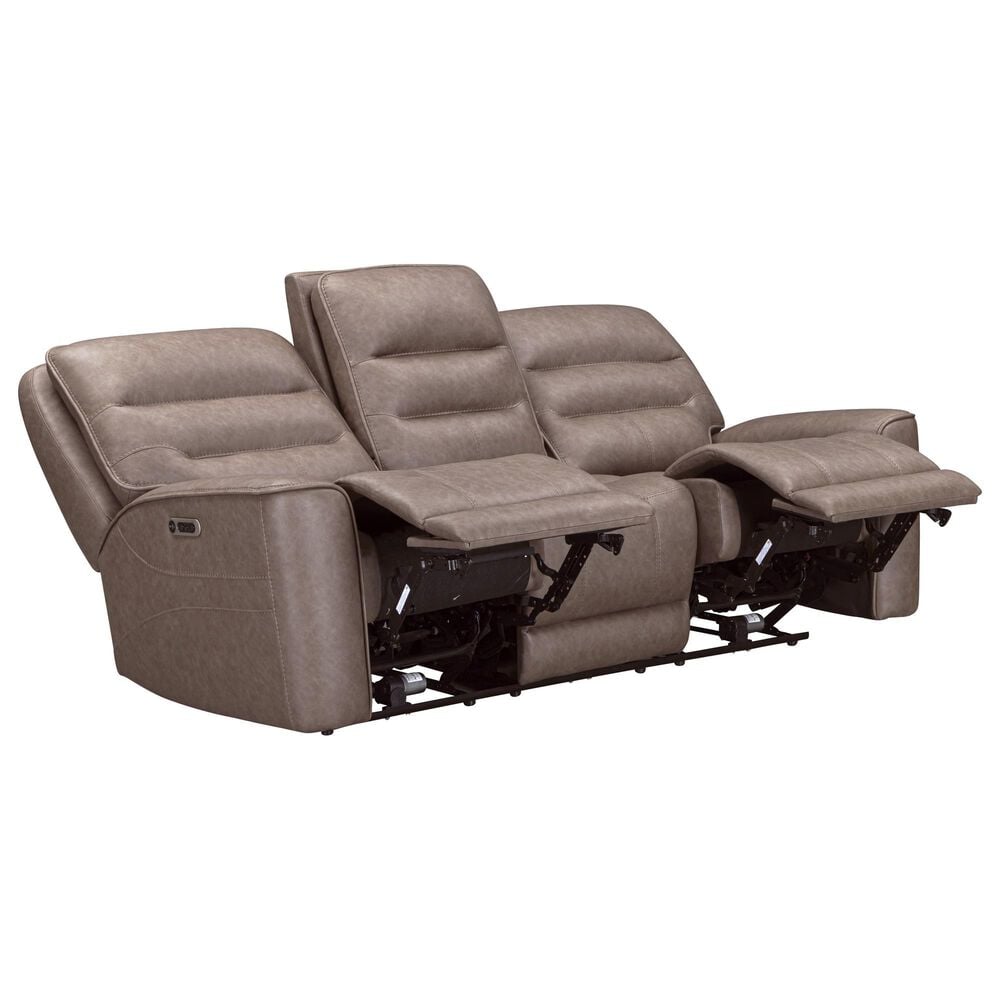 Simeon Collection Lawson Power Reclining Zero Gravity Sofa with Drop Down Table in Sydney Brunette, , large
