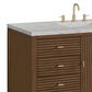 James Martin Vanities Myrrin 48" Vanity in Mid Century Walnut with 3 cm Eternal Jasmine Pearl Quartz Top, , large