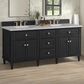 James Martin Vanities Lorelai 72" Double Bathroom Vanity in Black Onyx with 3 cm Eternal Jasmine Pearl Silestone Top, Rectangular Sinks and FreePower Wireless Charger, , large