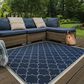 Oriental Weavers Marina Navy and Ivory 3"7" x 5"6" Indoor/Outdoor Area Rug, , large