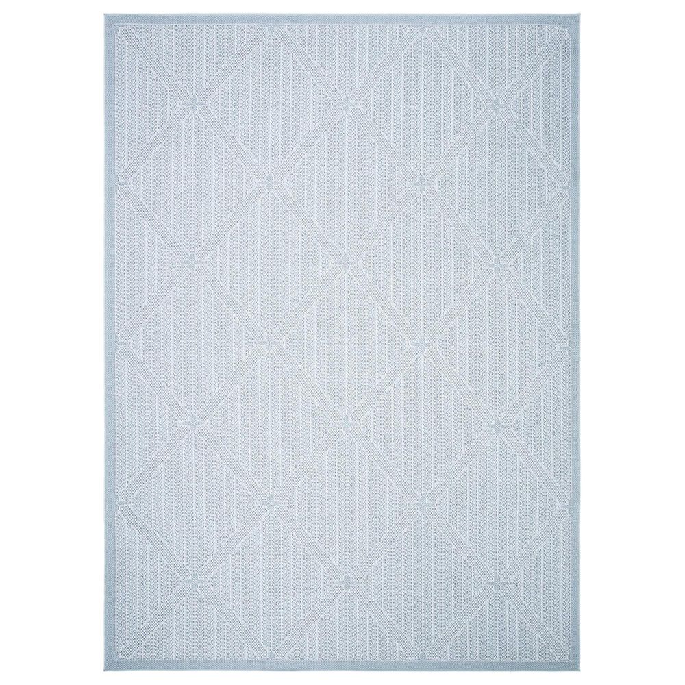 Safavieh Bermuda BMU811M 9" x 12" Light Blue and Ivory Indoor/Outdoor Area Performance Rug, , large