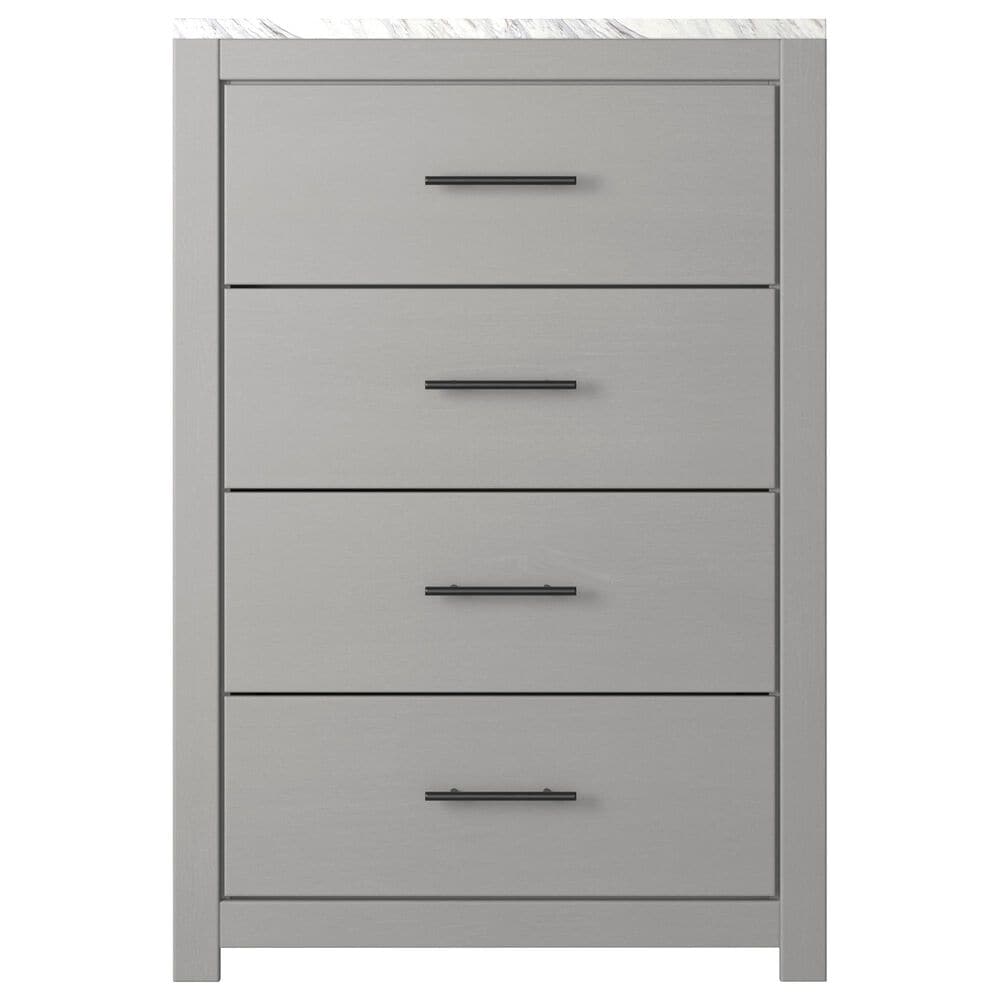 Ashley Cottonburg 4 Drawer Chest in Light Gray and White, , large