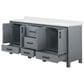 Lexora Home Ziva 72" Double Bathroom Vanity in Dark Grey with 2 cm White Cultured Marble Top and Rectangular Sinks, , large