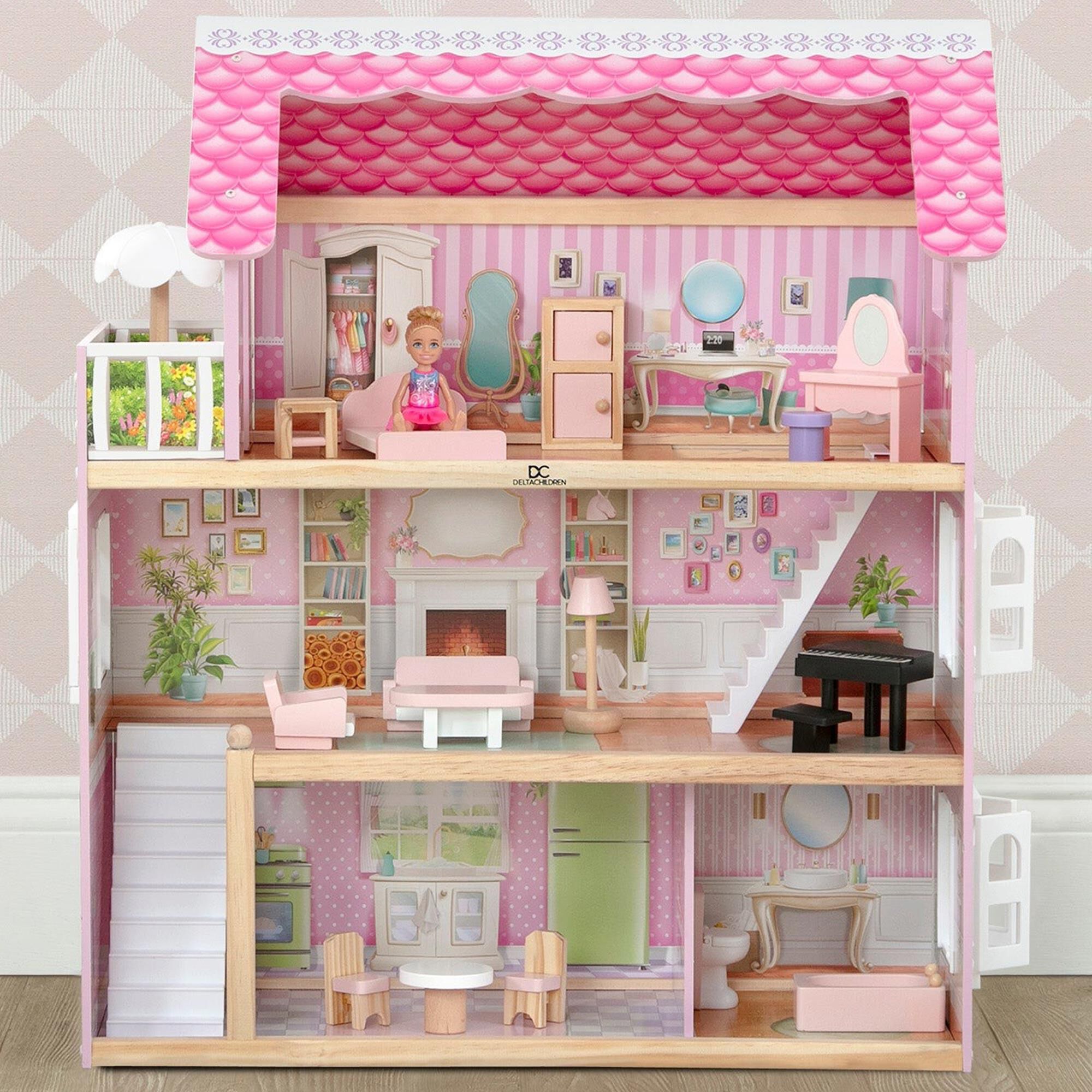 Delta Children Little Gem Dollhouse with 3-Story and 4 Rooms