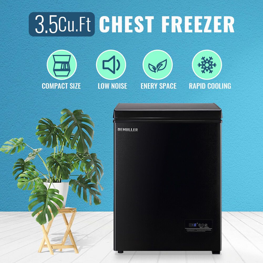 HOMLUX 3.5 Cu. Ft. Deep Chest Freezer with Removable Basket in Black, , large