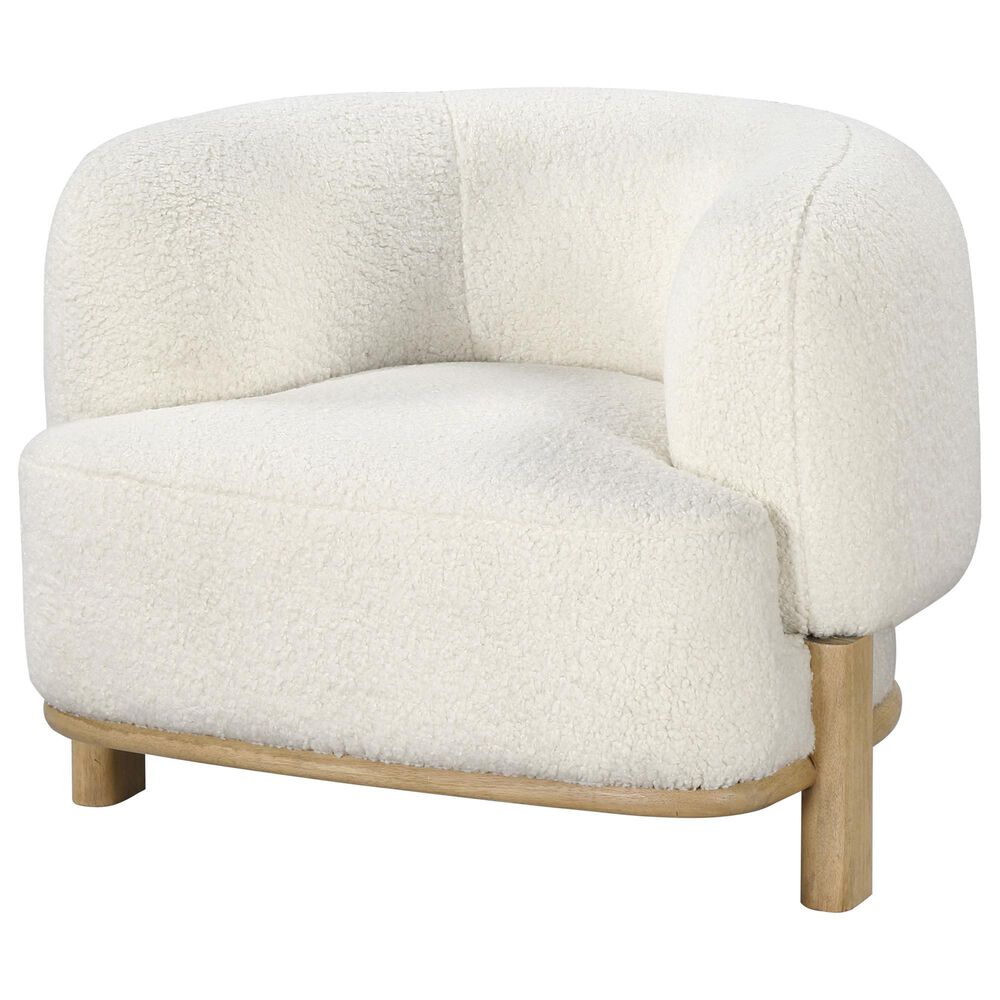 Coaster Lawler Barrel Back Accent Chair in Ivory, , large