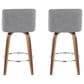 LumiSource Toriano Swivel Counter Stool with Grey Fabric Upholstery in Walnut and Chrome (Set of 2), , large