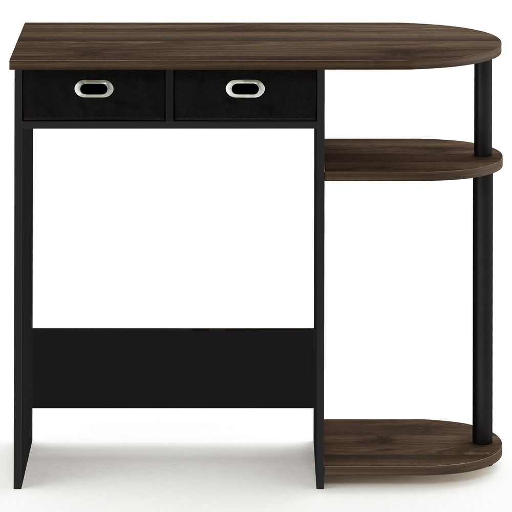 HOMLUX 32" Computer Desk with Two Drawers in Columbia Walnut and Black, , large
