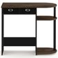 HOMLUX 32" Computer Desk with Two Drawers in Columbia Walnut and Black, , large