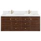 James Martin Vanities Amberly 60" Double Bathroom Vanity in Mid-Century Walnut with 3 cm Parisien Bleu Quartz Top and Rectangular Sinks, , large