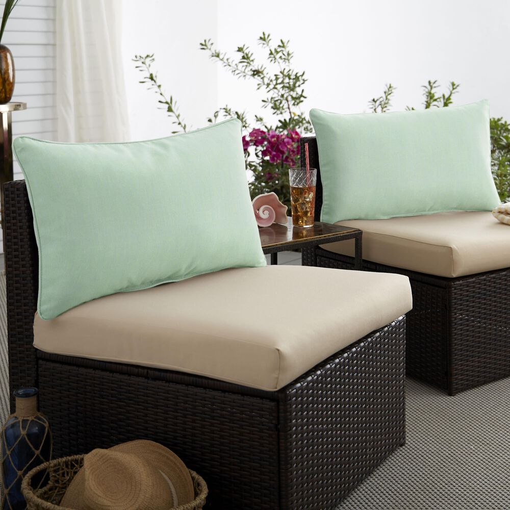 Sorra Home Sunbrella 16" x 26" Pillow in Canvas Spa (Set of 2), , large
