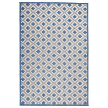 Nourison Aloha ALH26 5"3" x 7"5" Blue and Grey Indoor/Outdoor Area Rug, , large