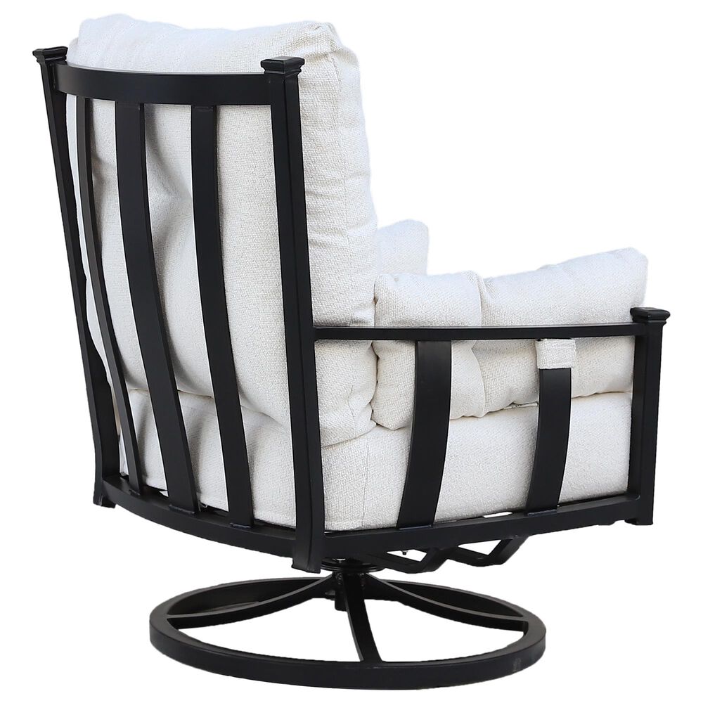 GatherCraft Seville Patio Club Swivel Chair with Cushion in Medora Ivory, , large