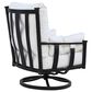 GatherCraft Seville Patio Club Swivel Chair with Cushion in Medora Ivory, , large