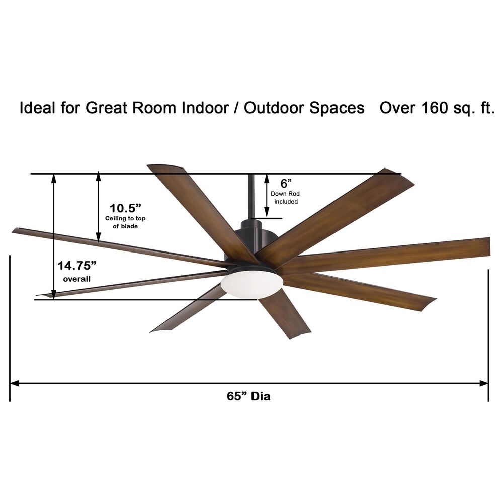 Minka-Aire Slipstream 65" Indoor/Outdoor Ceiling Fan with LED Light in Coal, , large