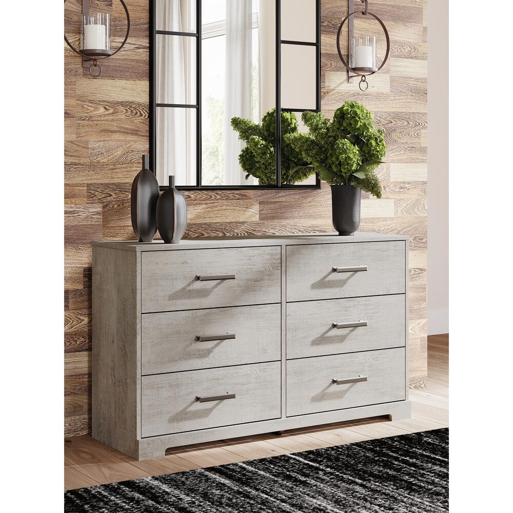 Ashley Shawburn 6-Drawer Dresser in Light Gray, , large