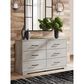 Ashley Shawburn 6-Drawer Dresser in Light Gray, , large