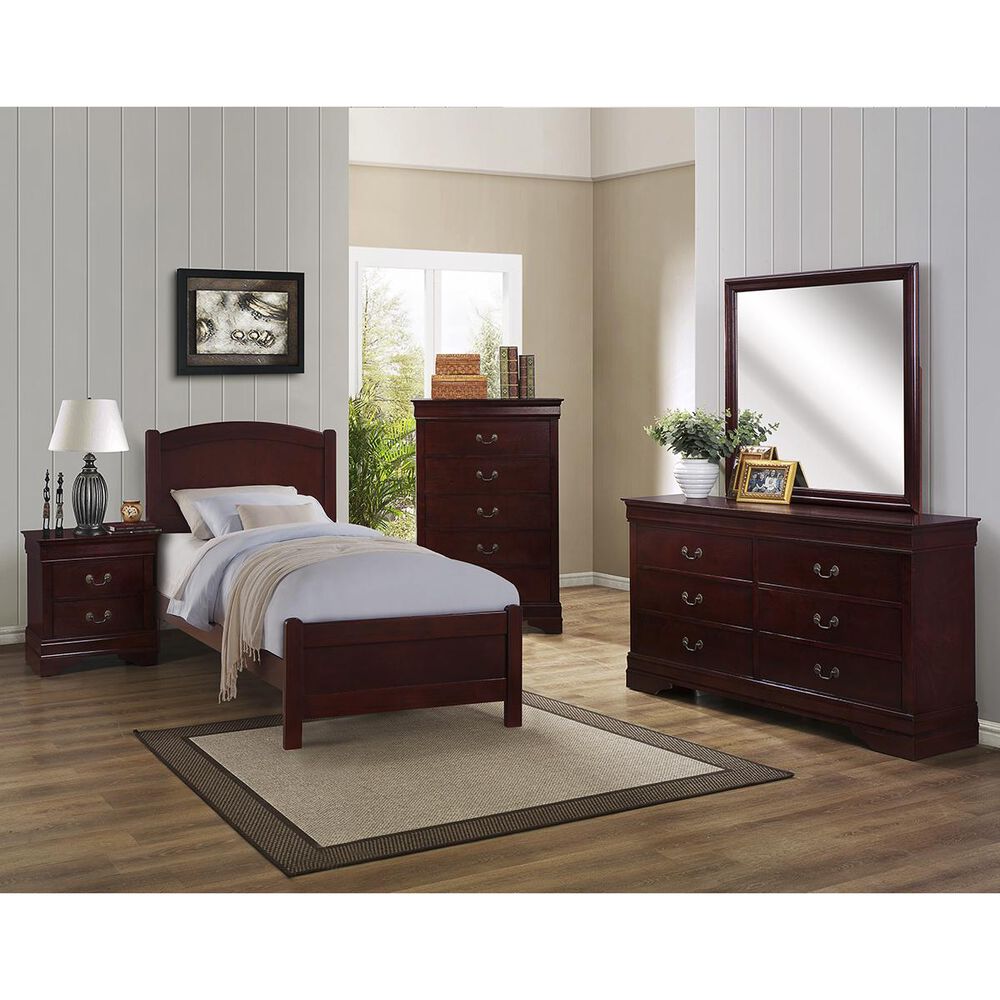 Crown Mark Louis Philip 2 Drawer Nightstand in Cherry, , large