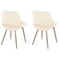 LumiSource Fabrico Side Chair with Cream Faux Leather Cushion in Antique Copper (Set of 2), , large