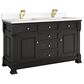 James Martin Vanities Brookfield 60" Double Bathroom Vanity in Black Onyx with Single Hole 3 cm White Zeus Quartz Top and Rectangular Sinks, , large