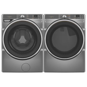 Whirlpool 5.0 Cu. Ft. Smart Front Load Washer and 7.4 Cu. Ft. Smart Gas Dryer Laundry Pair in Radiant Silver, , large