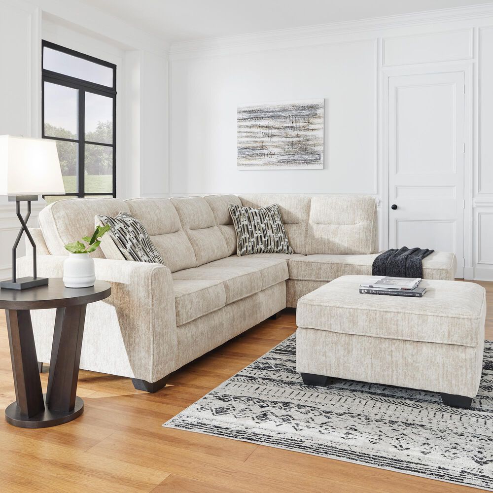 Ashley Lonoke 2-Piece Right Facing Sectional with Chaise in Parchment, , large