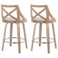 LumiSource Charlotte Swivel Counter Stool with White Faux Leather Upholstery in Whitewashed and Chrome (Set of 2), , large
