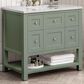 James Martin Vanities Breckenridge 36" Single Bathroom Vanity in Smokey Celadon with 3 cm Eternal Jasmine Pearl Quartz Top and Rectangular Sink, , large