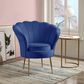 HOMLUX Scalloped Back Accent Chair in Blue, , large