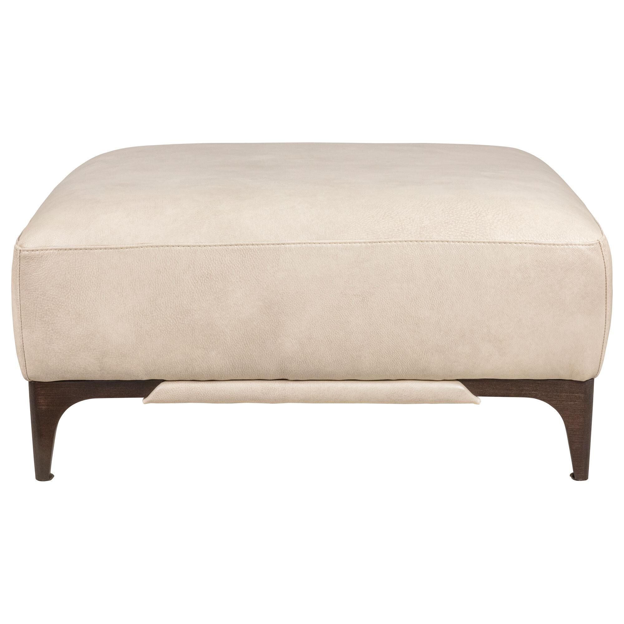 Ivory leather ottoman deals
