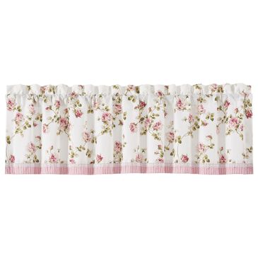 Royal Court Rosemary 72" x 17" Window Straight Valance in White and Pink, , large