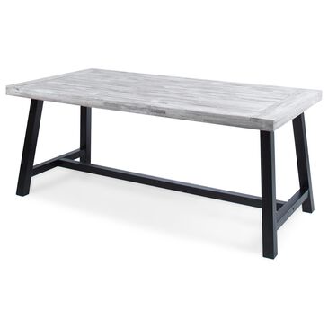 Hearth and Haven Carlie Outdoor Dining Table in Grey and Black - Table Only, , large