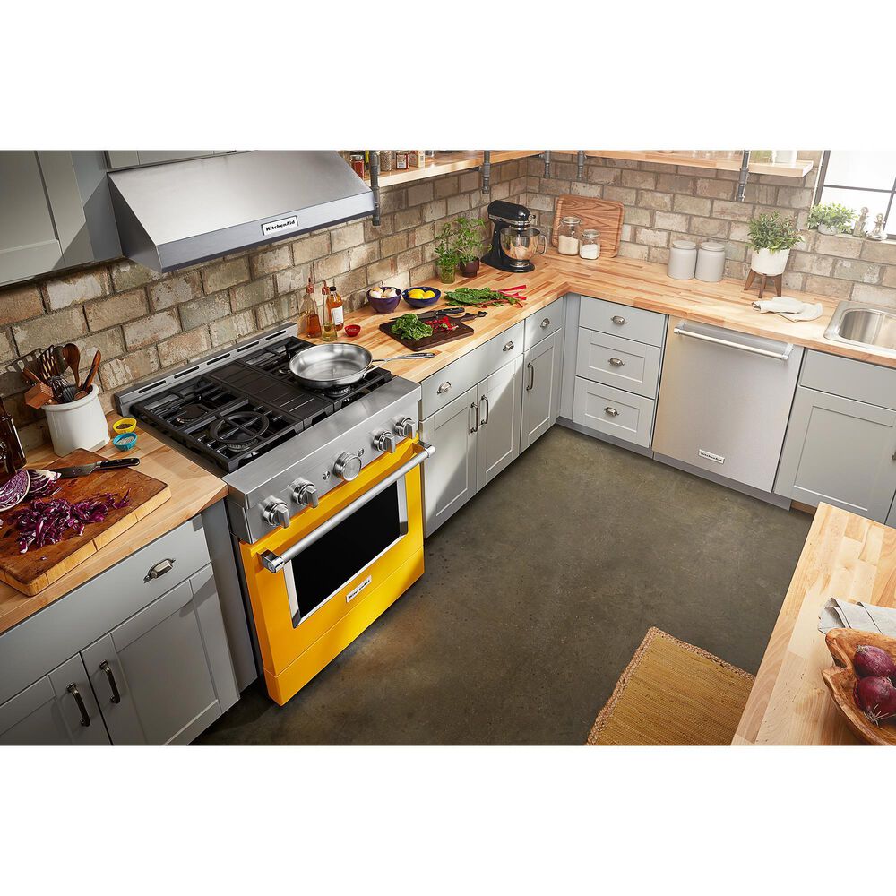 KitchenAid 4.1 Cu. Ft. Freestanding Gas Range with True Convection in Yellow Pepper, , large